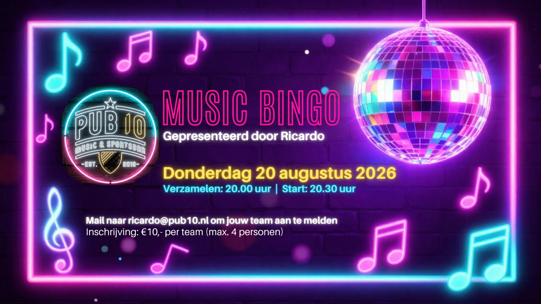 MUSIC BING0 @ Pub10